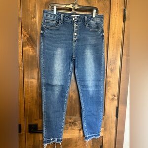 VERVET high rise button fly skinnies - size 13